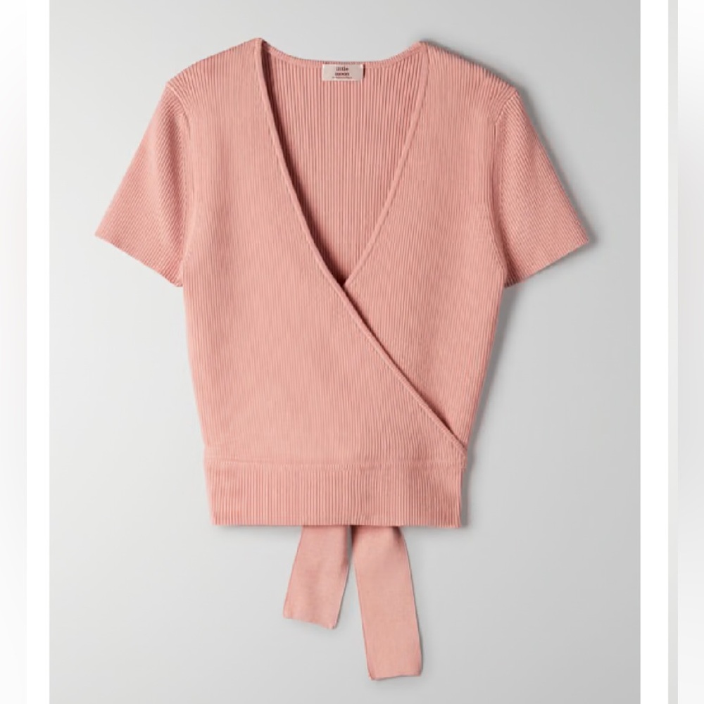 Aritzia Little Moon Prunella Knit Top Wrap Crop Top